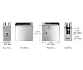 CRL Z912BS Z-Series Square Type Flat Base Stainless Steel Clamp for 1/2" Glass - Brushed Stainless