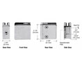 CRL ZL710BS Z-Series Square Type Radius Base Zinc Clamp for 3/8" and 1/2" Glass with Repositionable Plate - Brushed Stainless Steel