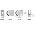 CRL ZMR06PS Mini Z-Series Glass Clamp Round Shape - Radius Base - Polished Stainless
