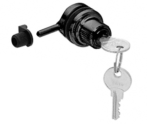 CRL 0910BCKA Keyed Alike Through-Glass Plunger Lock, Black Chrome