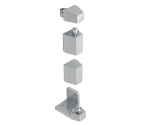 CRL 0P25LHA Left Hand 3/4" Offset Pivot Hinge Set - Flush with Frame Face Aluminum