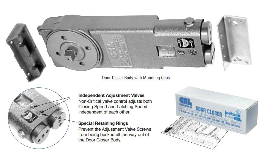 CRL 7260 CRL HeavyDuty 90° Hold Open Overhead Concealed Closer Body