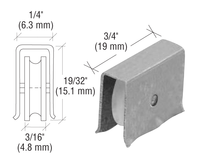 CRL Ball Bearing Wheel Assembly for Narrow 'H' Bars