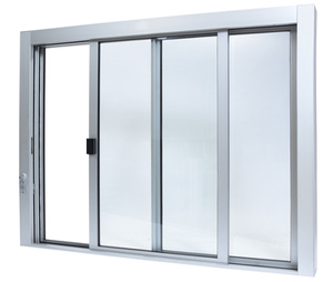 CRL SCDW4844X0GA Standard Size Self-Closing Deluxe Service Window Glazed with Full Bottom Track, Satin Anodized
