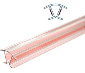 CRL CL0N4128 Clip-On Seals - 135˚ 2 way - for 12.8 mm Glass