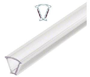 CRL EZCA12 Clear Copolymer Strip for 135° Glass-to-Glass Joints - 1/2" (12 mm) Tempered Glass