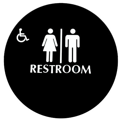 Unisex Restroom Sign With Handicap Logo - Black