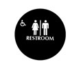 Cal-Royal CUCHS10-BLK Unisex Restroom Sign With Handicap Logo - Black