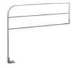 Curran CE-805 5 BL R W Black Anodized Aluminum Horizontal Bar Guide Rail 30" H x 48" L, 1/2" x 1-3/4" Extra Wide Bar - Recessed Mounting