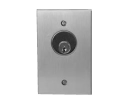 DCI 200 US28 KTD-2 28 VDC 3" Momentary Key Switch - Clear Anodized Aluminum