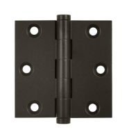 Deltana DSB3 US10B - Oil Rubbed Bronze 3x3in Hinge-Full Mortise-Standard Weight-Plain Bearing-Brass Base