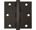 Deltana DSB3 US10B - Oil Rubbed Bronze 3x3in Hinge-Full Mortise-Standard Weight-Plain Bearing-Brass Base