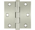 Deltana DSB3 US14 - Polished Nickel 3x3in Hinge-Full Mortise-Standard Weight-Plain Bearing-Brass Base