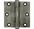 Deltana DSB3 US15A - Antique Nickel 3x3in Hinge-Full Mortise-Standard Weight-Plain Bearing-Brass Base