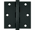 Deltana DSB3 US19 - Paint Black 3x3in Hinge-Full Mortise-Standard Weight-Plain Bearing-Brass Base
