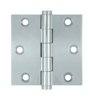 Deltana DSB3 US26 - Polished Chrome 3x3in Hinge-Full Mortise-Standard Weight-Plain Bearing-Brass Base