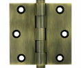 Deltana DSB3 US5 - Antique Brass 3x3in Hinge-Full Mortise-Standard Weight-Plain Bearing-Brass Base