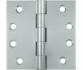 Deltana DSB4 US26 - Polished Chrome 4x4in Hinge-Full Mortise-Standard Weight-Plain Bearing-Brass Base
