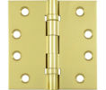 Deltana DSB4B US3 - Polished Brass 4x4in Hinge-Full Mortise-Standard Weight-Ball Bearing-Brass Base