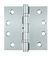 Deltana DSB4B US26 - Polished Chrome 4x4in Hinge-Full Mortise-Standard Weight-Ball Bearing-Brass Base