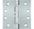 Deltana DSB4B US26 - Polished Chrome 4x4in Hinge-Full Mortise-Standard Weight-Ball Bearing-Brass Base