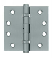 Deltana DSB4B US26D - Satin Chrome 4x4in Hinge-Full Mortise-Standard Weight-Ball Bearing-Brass Base