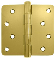 Deltana CSB44R4-RZ 4x4in 1/4in Radius Hinge-Full Mortise-Residential Weight-Plain Bearing-Brass Base-Lifetime Finish