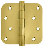 Deltana CSB44R5-RZ 4x4in 5/8in Radius Hinge-Full Mortise-Residential Weight-Plain Bearing-Brass Base-Lifetime Finish