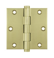 Deltana DSB35 3UNL - Unlacquered Brass 3.5x3.5in Hinge-Full Mortise-Standard Weight-Plain Bearing-Brass Base