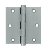 Deltana DSB35-R US26D Satin Chrome 3.5x3.5in Hinge-Full Mortise-Residential Weight-Plain Bearing-Brass Base