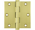 Deltana DSB35-R US3 Polished Brass 3.5x3.5in Hinge-Full Mortise-Residential Weight-Plain Bearing-Brass Base