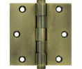 Deltana DSB35-R US5 Antique Brass 3.5x3.5in Hinge-Full Mortise-Residential Weight-Plain Bearing-Brass Base