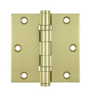 Deltana DSB35B 3UNL Unlacquered Brass 3.5x3.5in Hinge-Full Mortise-Standard Weight-Ball Bearing-Brass Base