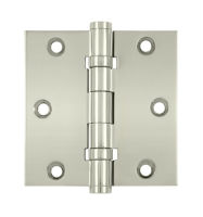 Deltana DSB35B US14 Polished Nickel 3.5x3.5in Hinge-Full Mortise-Standard Weight-Ball Bearing-Brass Base