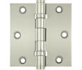 Deltana DSB35B US14 Polished Nickel 3.5x3.5in Hinge-Full Mortise-Standard Weight-Ball Bearing-Brass Base