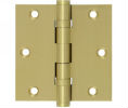 Deltana DSB35B US4 Satin Brass 3.5x3.5in Hinge-Full Mortise-Standard Weight-Ball Bearing-Brass Base