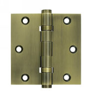 Deltana DSB35B US5 Antique Brass 3.5x3.5in Hinge-Full Mortise-Standard Weight-Ball Bearing-Brass Base