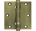 Deltana DSB35B US5 Antique Brass 3.5x3.5in Hinge-Full Mortise-Standard Weight-Ball Bearing-Brass Base