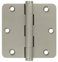 Deltana DSB35R4-R 3.5x3.5in 1/4in Radius Hinge-Full Mortise-Residential Weight-Plain Bearing-Brass Base