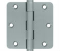 Deltana DSB35R4-R US26D Satin Chrome 3.5x3.5in 1/4in Radius Hinge-Full Mortise-Residential Weight-Plain Bearing-Brass Base