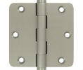 Deltana DSB35R4-R US15 Satin Nickel 3.5x3.5in 1/4in Radius Hinge-Full Mortise-Residential Weight-Plain Bearing-Brass Base