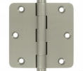 Deltana DSB35R4 US15 Satin Nickel 3.5x3.5in 1/4in Radius Hinge-Full Mortise-Standard Weight-Plain Bearing-Brass Base