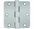 Deltana DSB35R4 US26 Polished Chrome 3.5x3.5in 1/4in Radius Hinge-Full Mortise-Standard Weight-Plain Bearing-Brass Base
