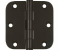 Deltana DSB35R5-R US10AN Ashley 3.5x3.5in 5/8in Radius Hinge-Full Mortise-Residential Weight-Plain Bearing-Brass Base
