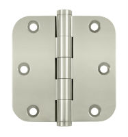 Deltana DSB35R5-R US14 Polished Nickel 3.5x3.5in 5/8in Radius Hinge-Full Mortise-Residential Weight-Plain Bearing-Brass Base