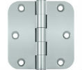 Deltana DSB35R5-R US26 Polished Chrome 3.5x3.5in 5/8in Radius Hinge-Full Mortise-Residential Weight-Plain Bearing-Brass Base