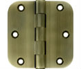 Deltana DSB35R5-R US5 Antique Brass 3.5x3.5in 5/8in Radius Hinge-Full Mortise-Residential Weight-Plain Bearing-Brass Base