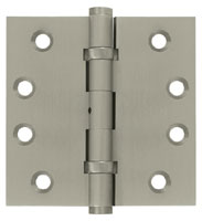 Deltana DSB4NB 4x4in - US15A Antique Nickel Hinge-Full Mortise-Standard Weight-Ball Bearing-Non Removable Pin-Brass Base
