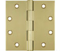 Deltana DSB45 - 3UNL Unlacquered Brass 4.5x4.5in Hinge-Full Mortise-Standard Weight-Plain Bearing-Brass Base