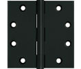 Deltana DSB45 -  US19 Paint Black 4.5x4.5in Hinge-Full Mortise-Standard Weight-Plain Bearing-Brass Base